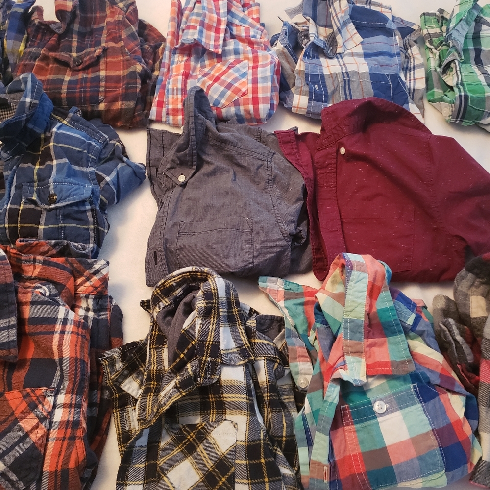 Plaid flannel collar shirt lot sz 5/6